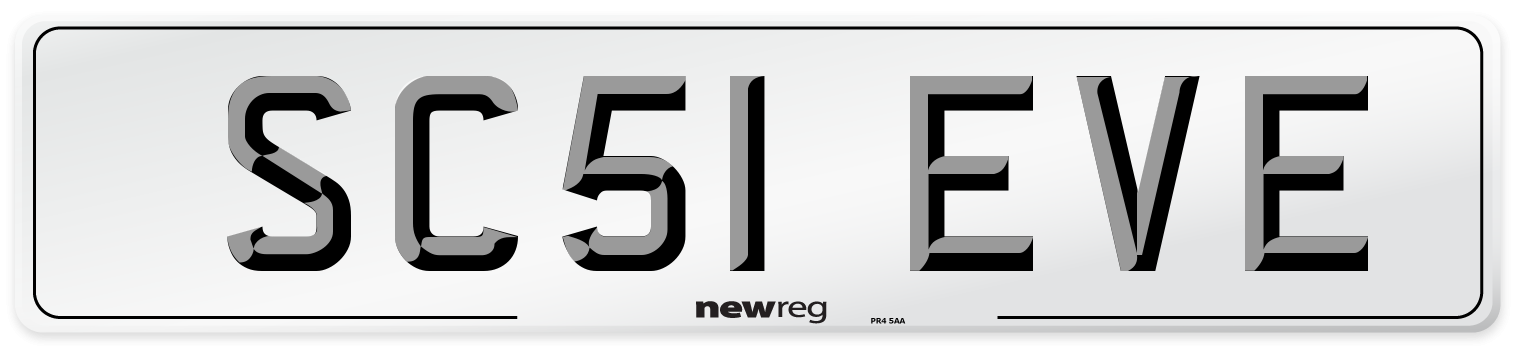 SC51 EVE Number Plate from New Reg